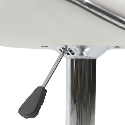 Tabouret de bar simili cuir blanc pied métal chromé 45x44x87 cm
