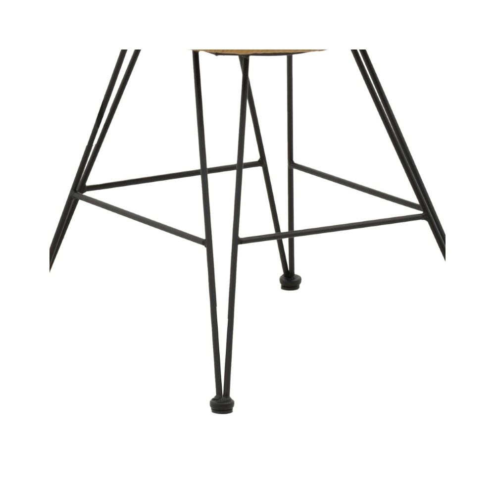 Chaise de jardin Naoki avec coussin pied métal noir 44x58x82cm
