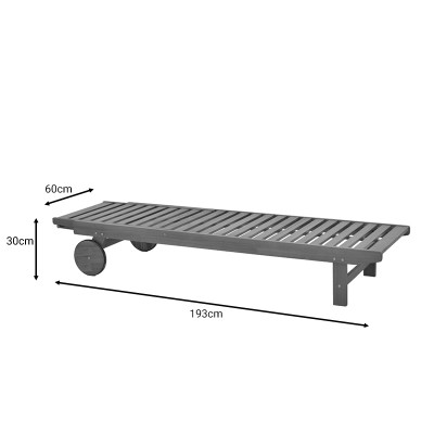 Transat Bain de soleil  bois d'acacia naturel 60x193x30