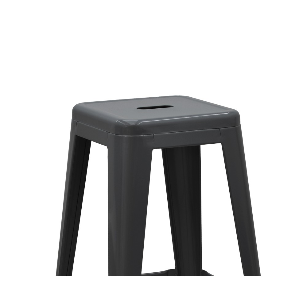 Tabouret de bar métal noir 42x42x76 cm
