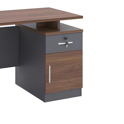Bureau Cassius bois mélaminé gris foncé noyer 120x60x75cm