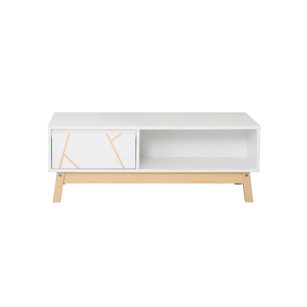 Table basse Aria blanc-naturel 100x50x37 cm