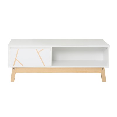 Table basse Aria blanc-naturel 100x50x37 cm