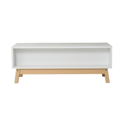 Table basse Aria blanc-naturel 100x50x37 cm
