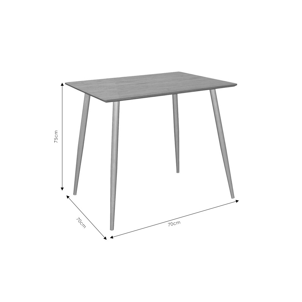 Table à manger Cuba MDF couleur sonoma-blanc 70x70x75cm