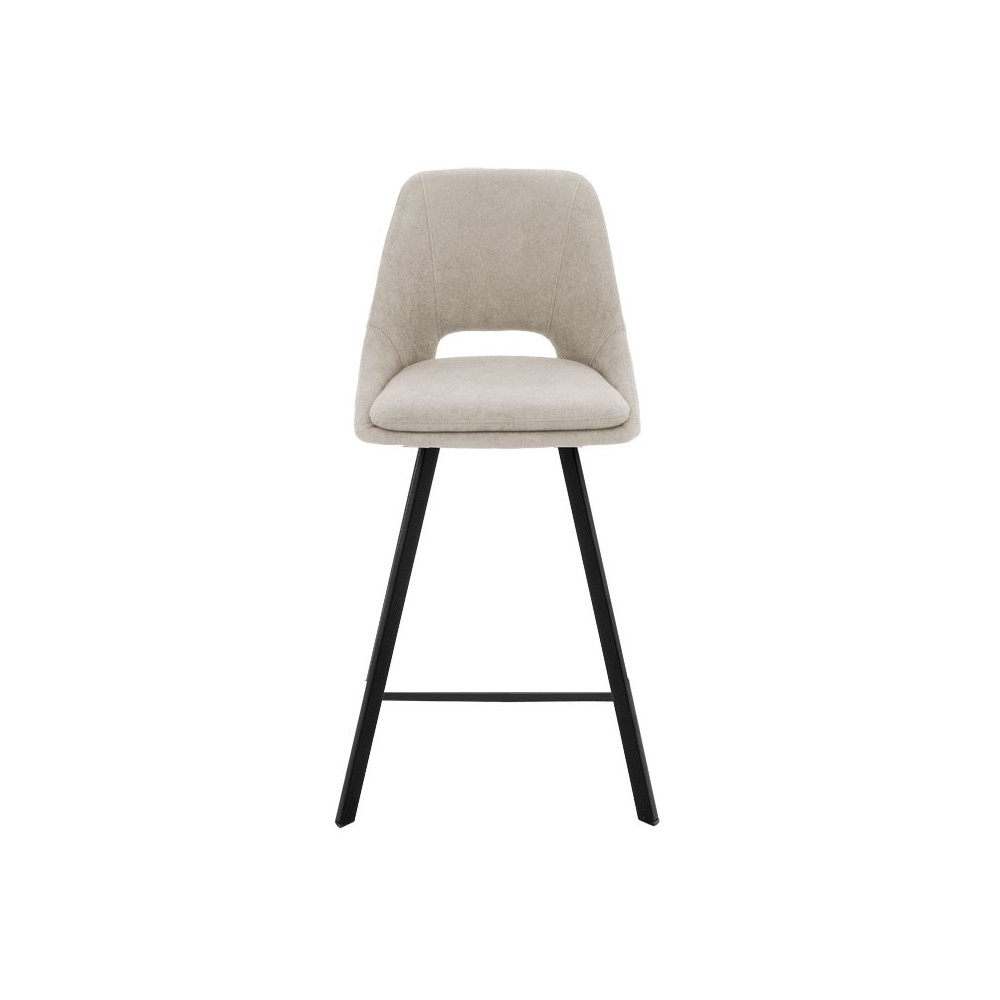 Tabouret de bar tissu -pied métal noir 48x56x98 cm
