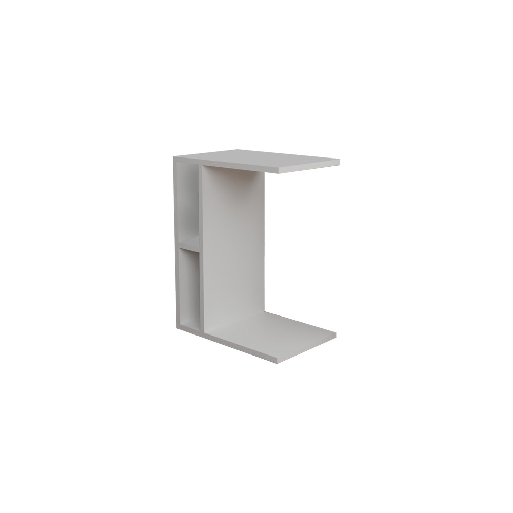 Table d'apoint Boner mélaminé blanc 45x29,5x61cm