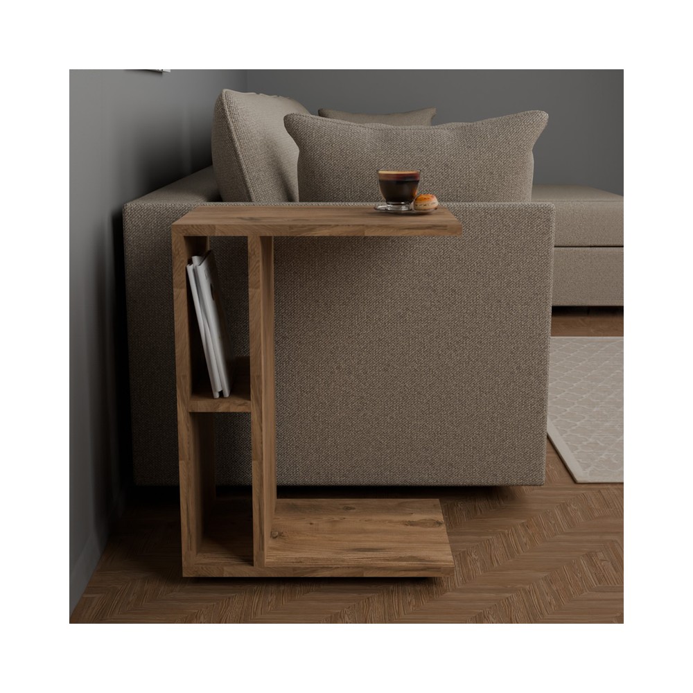 Table d'appoint Boner mélaminé chêne 45x29,5x61cm