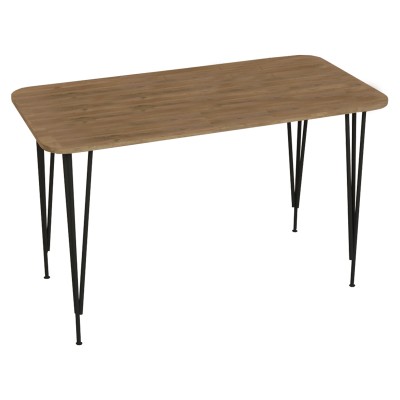 Table à manger Palkon chêne mélaminé-métal noir 120x60x73cm