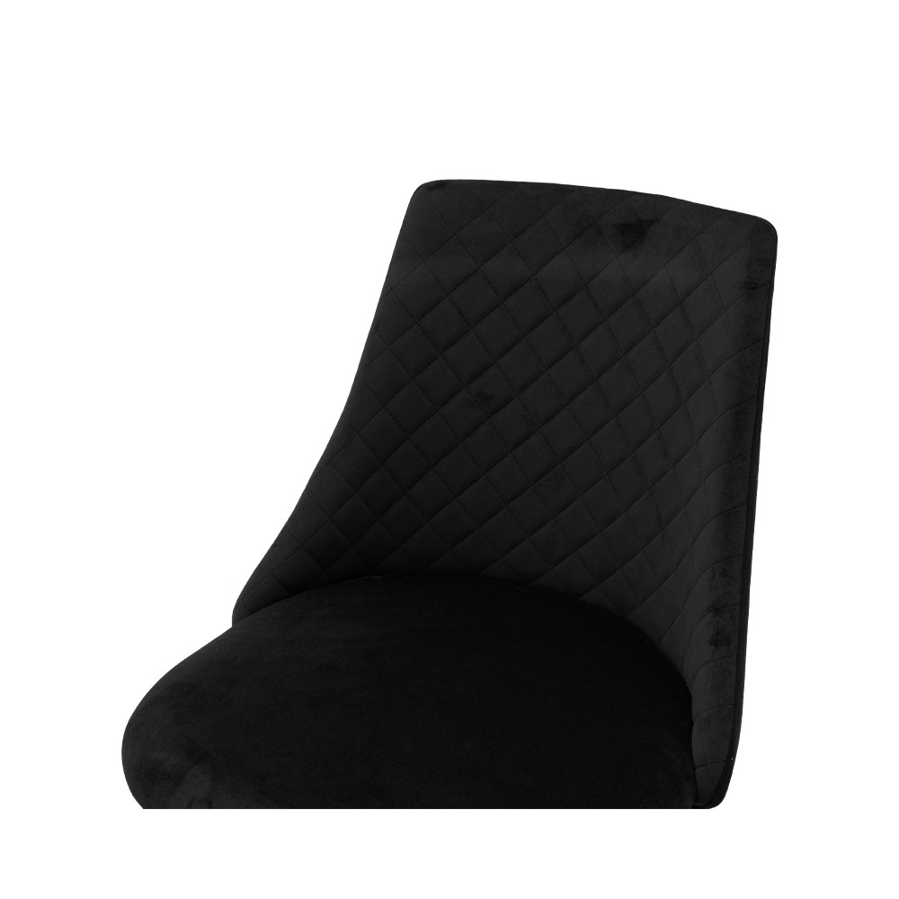 Chaise Giselle velours noir pied noir-doré