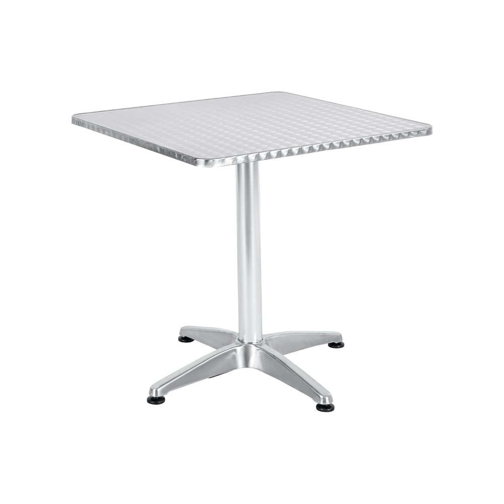 Table aluminium chromé 60x60x70 cm