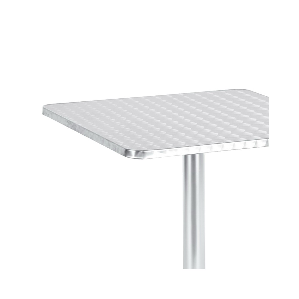 Table aluminium chromé 60x60x70 cm