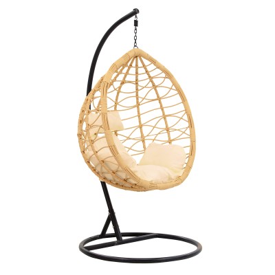 Fauteuil suspendu balancelle polypropylène  beige, 109 x 119 x 195 cm