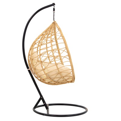 Fauteuil suspendu balancelle polypropylène  beige, 109 x 119 x 195 cm
