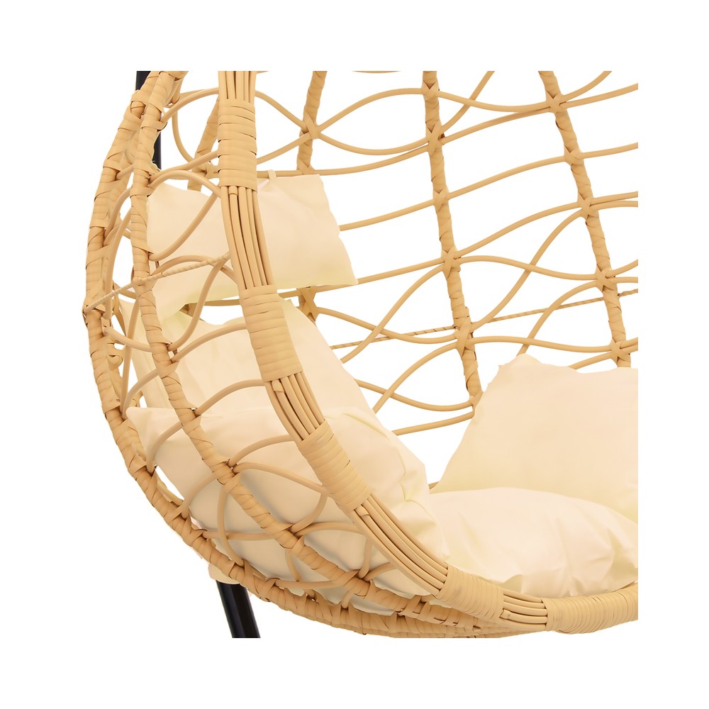 Fauteuil suspendu balancelle polypropylène  beige, 109 x 119 x 195 cm