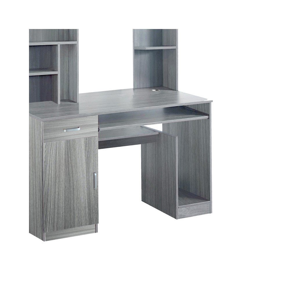 Bureau  bibliothèque Novelty bois gris chêne 120x55x182cm