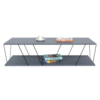 Table basse ZERRI gris noir 120x48z3cm