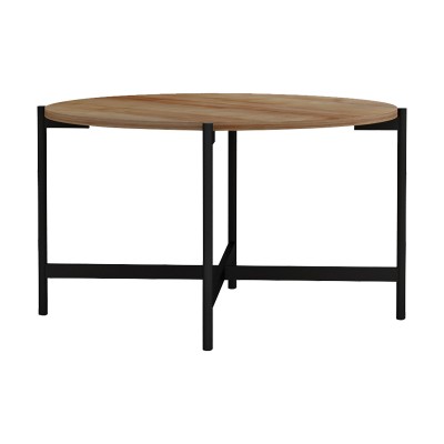 Table basse Aisle Bois mélamine naturel noir D80x45 cm