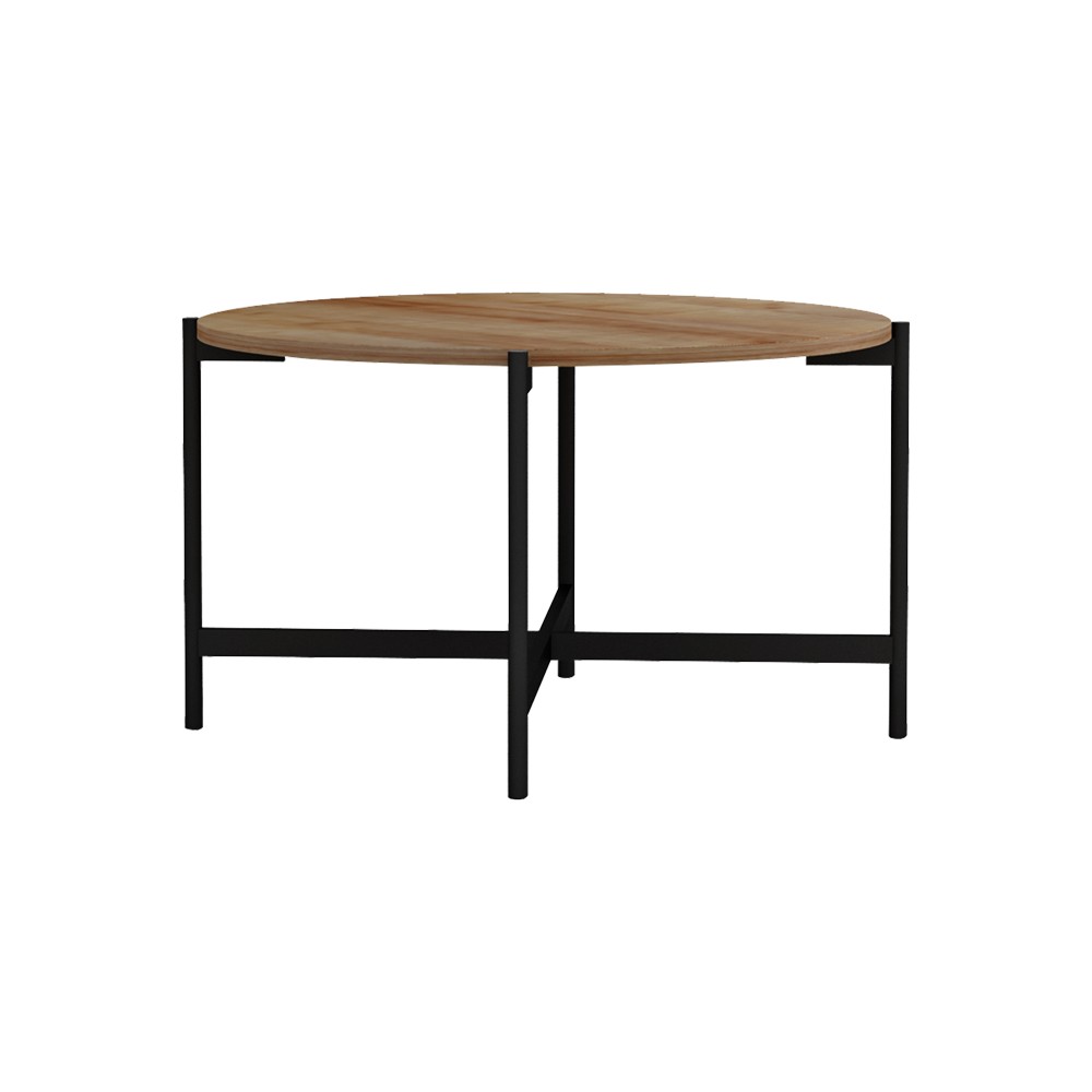 Table basse Aisle Bois mélamine naturel noir D80x45 cm