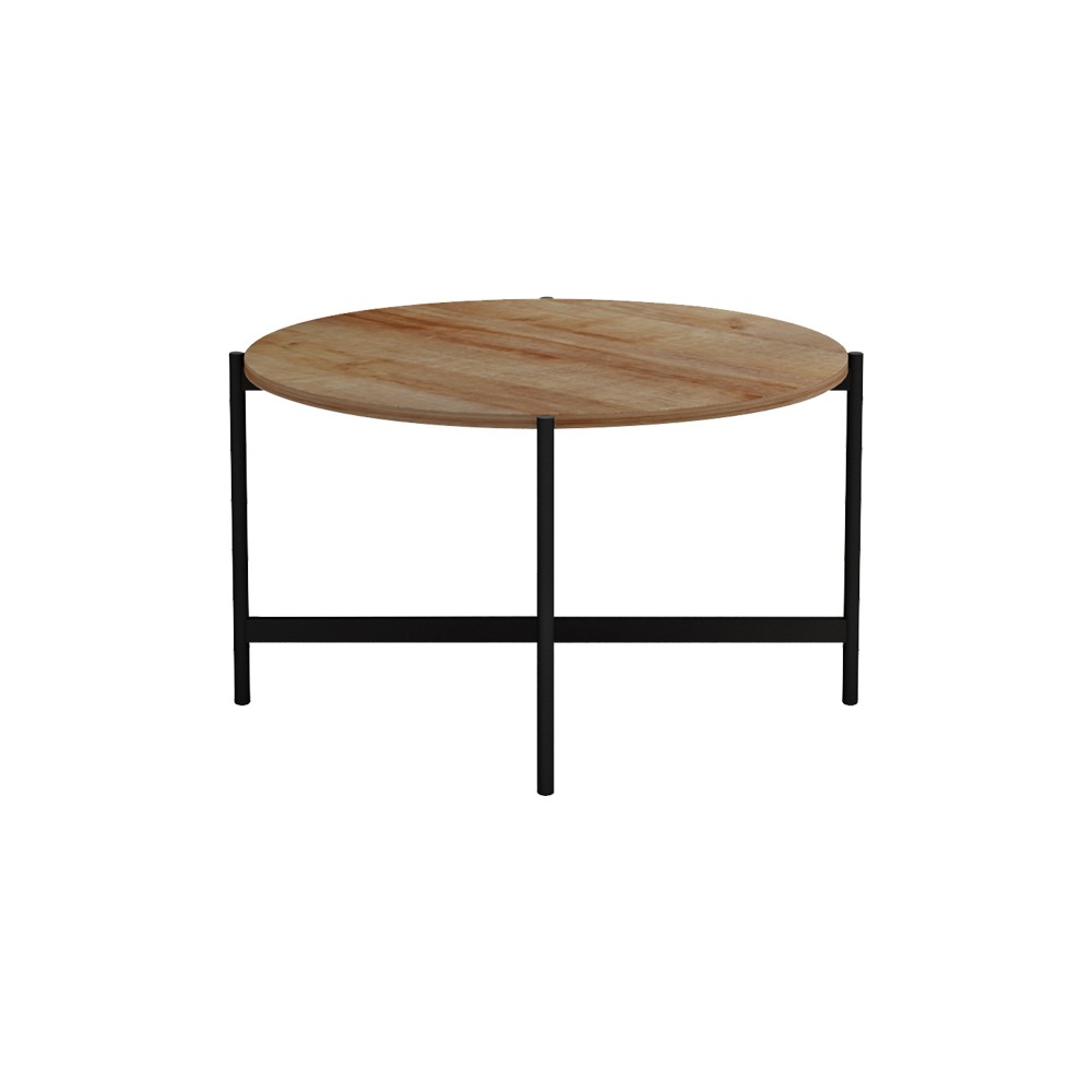 Table basse Aisle Bois mélamine naturel noir D80x45 cm