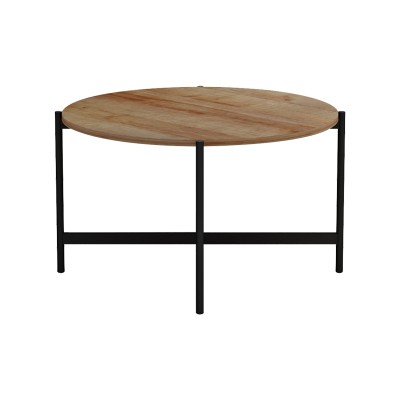 Table basse Aisle Bois mélamine naturel noir D80x45 cm