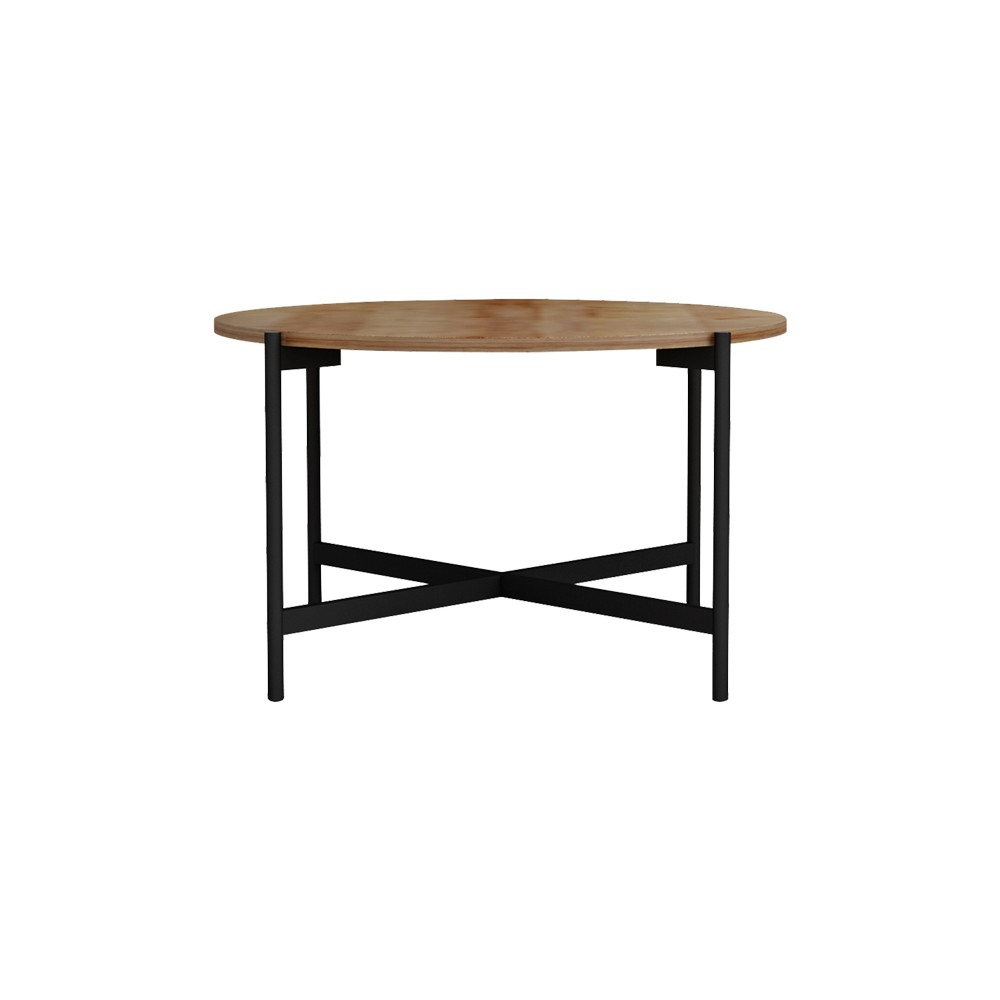 Table basse Aisle Bois mélamine naturel noir D80x45 cm