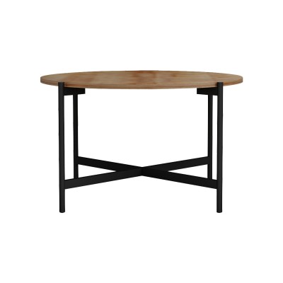 Table basse Aisle Bois mélamine naturel noir D80x45 cm