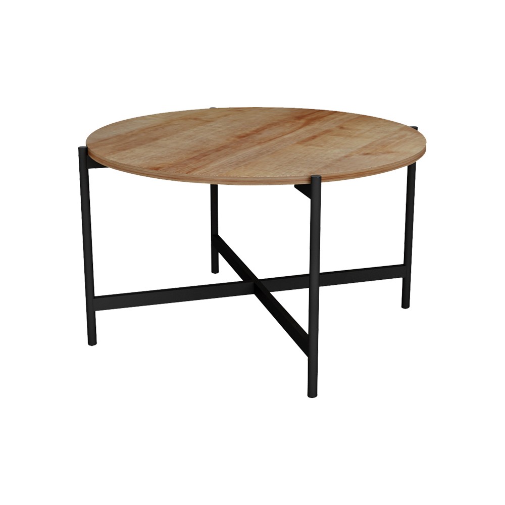 Table basse Aisle Bois mélamine naturel noir D80x45 cm