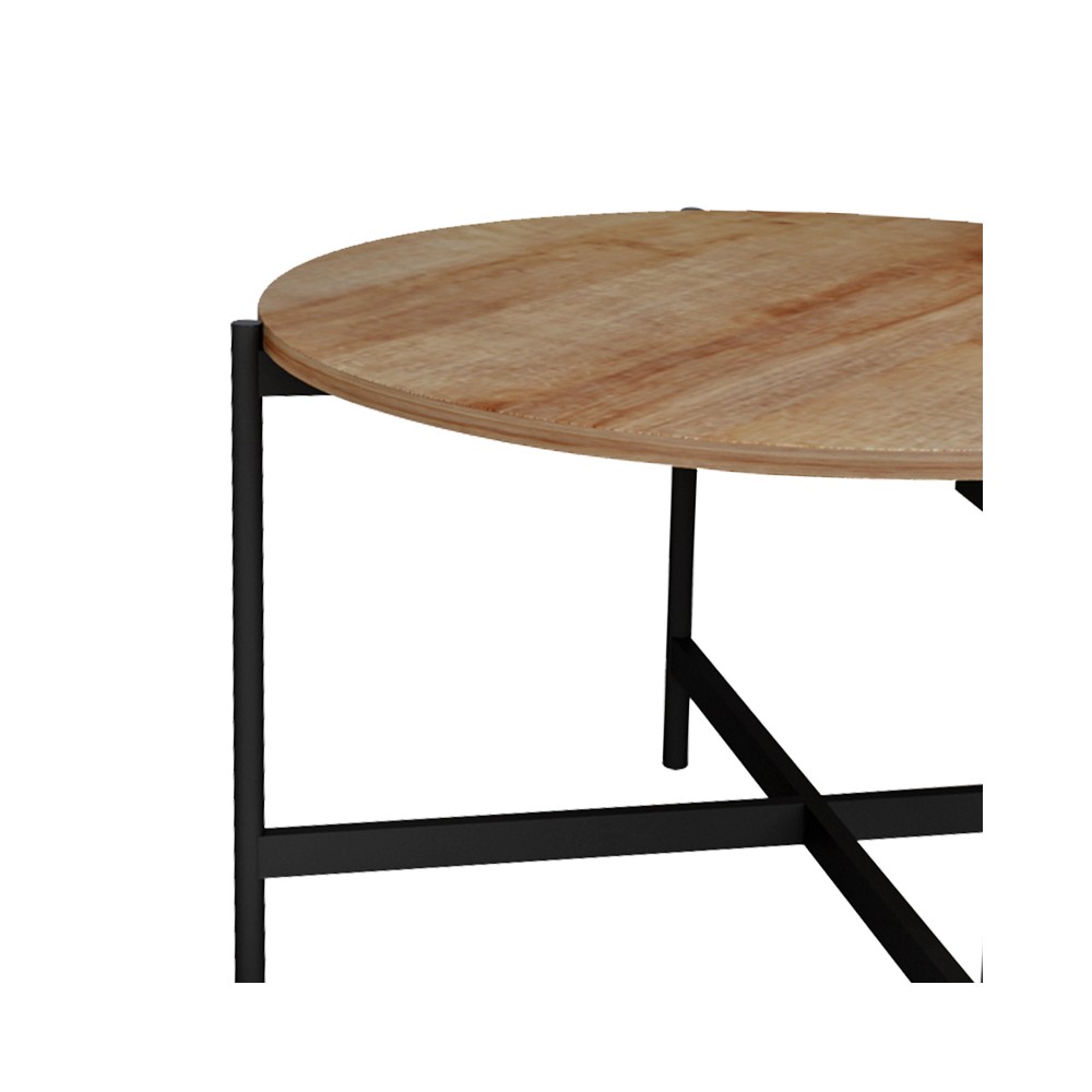 Table basse Aisle Bois mélamine naturel noir D80x45 cm