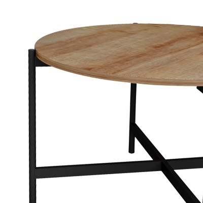 Table basse Aisle Bois mélamine naturel noir D80x45 cm