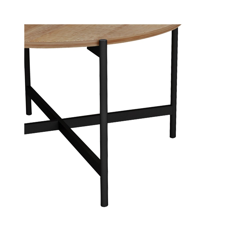 Table basse Aisle Bois mélamine naturel noir D80x45 cm