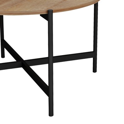 Table basse Aisle Bois mélamine naturel noir D80x45 cm