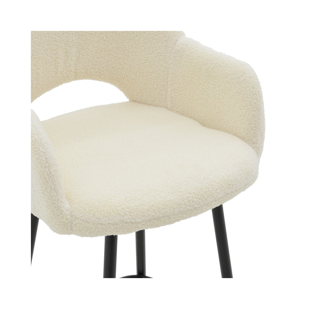 Tabouret de bar  tissu pied métal noir 51x57x114 cm
