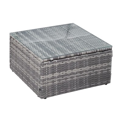 Salon de jardin Enthusiasm 2pcs rotin gris foncé-tissu