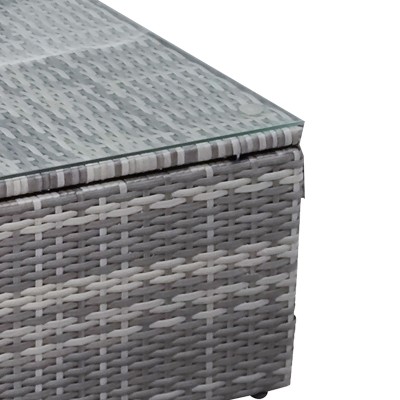 Salon de jardin Enthusiasm 2pcs rotin gris foncé-tissu