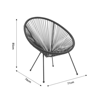 Fauteuil  de jardin Acapulco métal 71x76x85cm