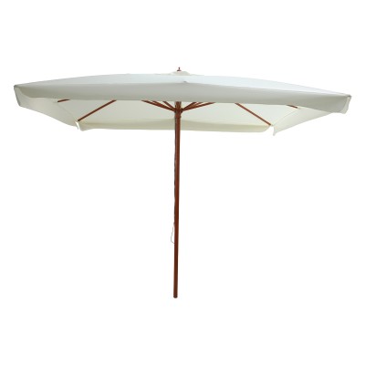 Parasol professionnel  tissé bois-beige tissu Φ3m