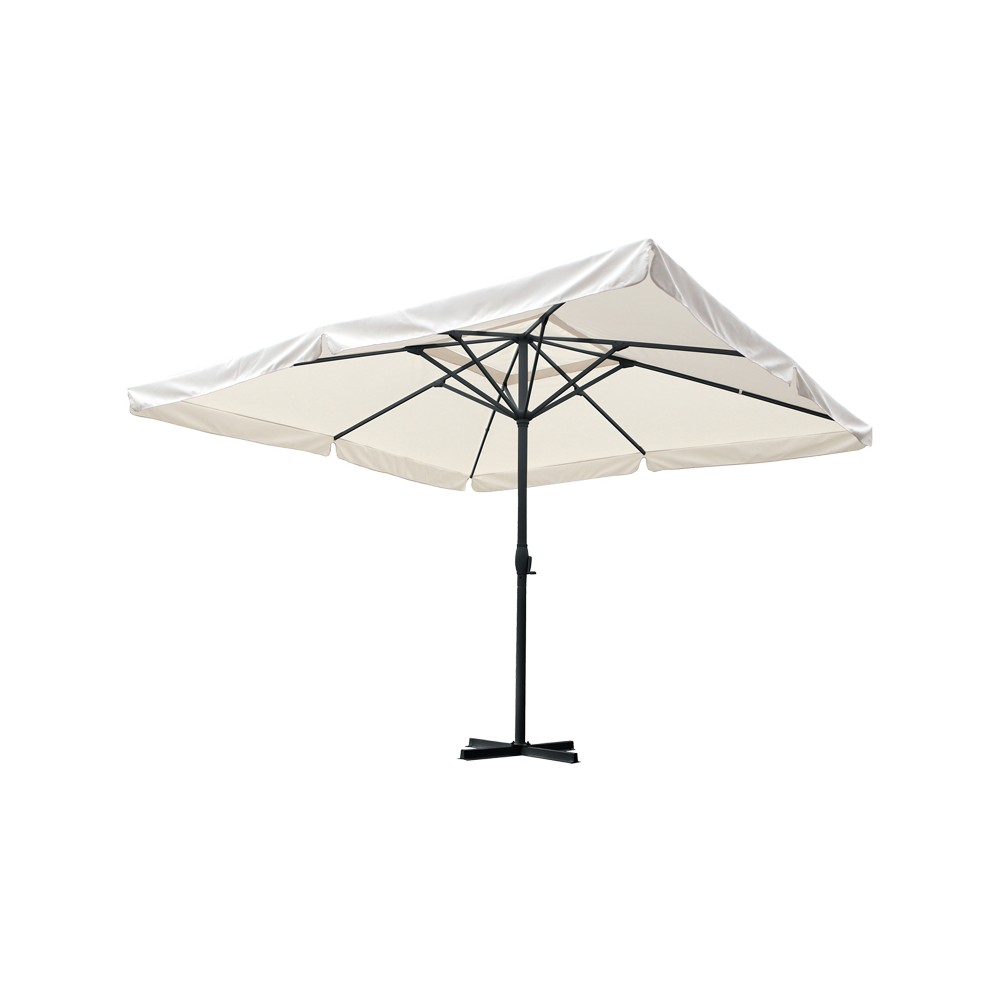 Parasol professionnel  monobloc maille aluminium-tissu beige 4x4x2,9m