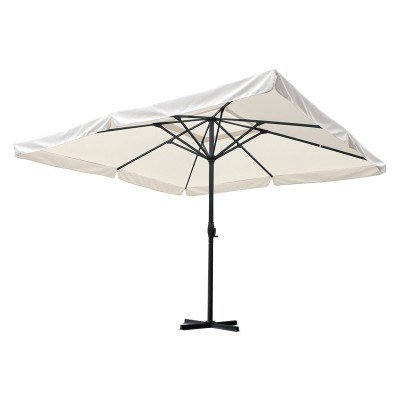 Parasol professionnel  monobloc maille aluminium-tissu beige 4x4x2,9m