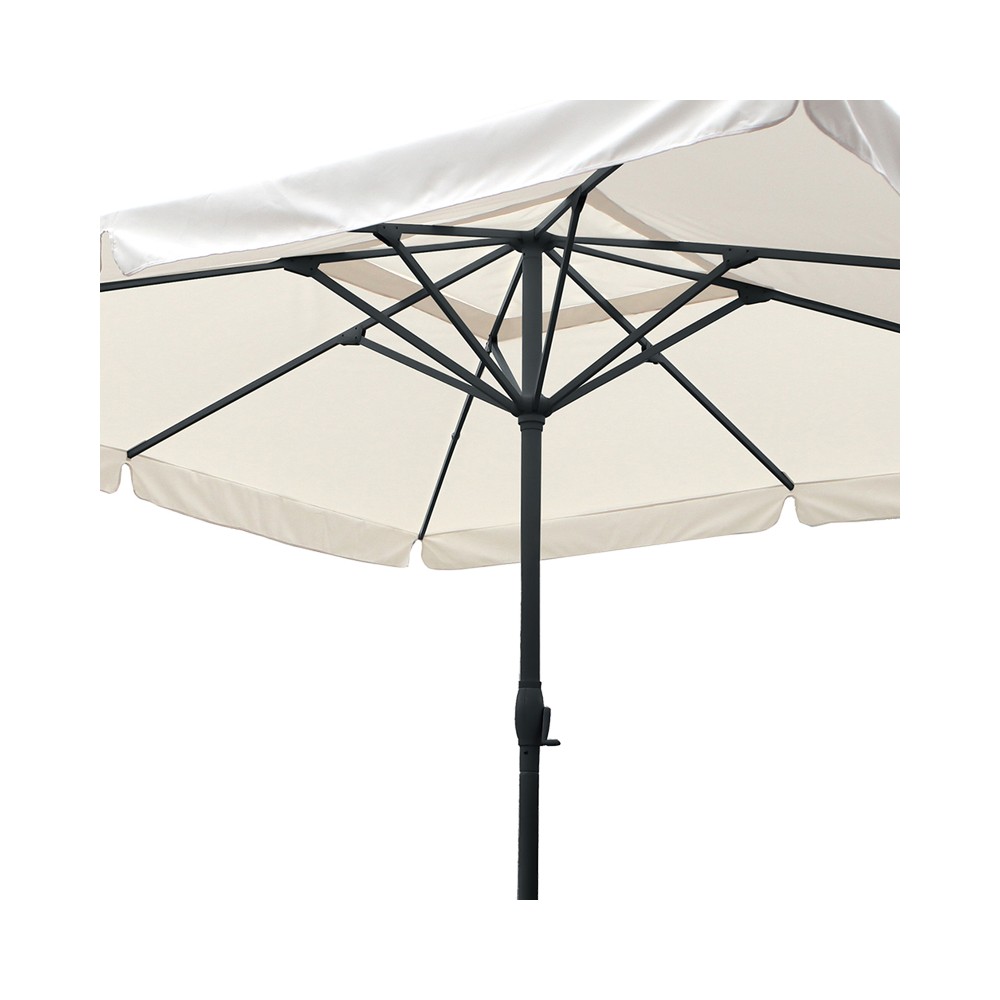 Parasol professionnel  monobloc maille aluminium-tissu beige 4x4x2,9m