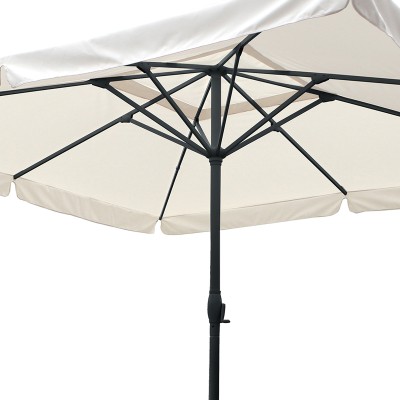 Parasol professionnel  monobloc maille aluminium-tissu beige 4x4x2,9m