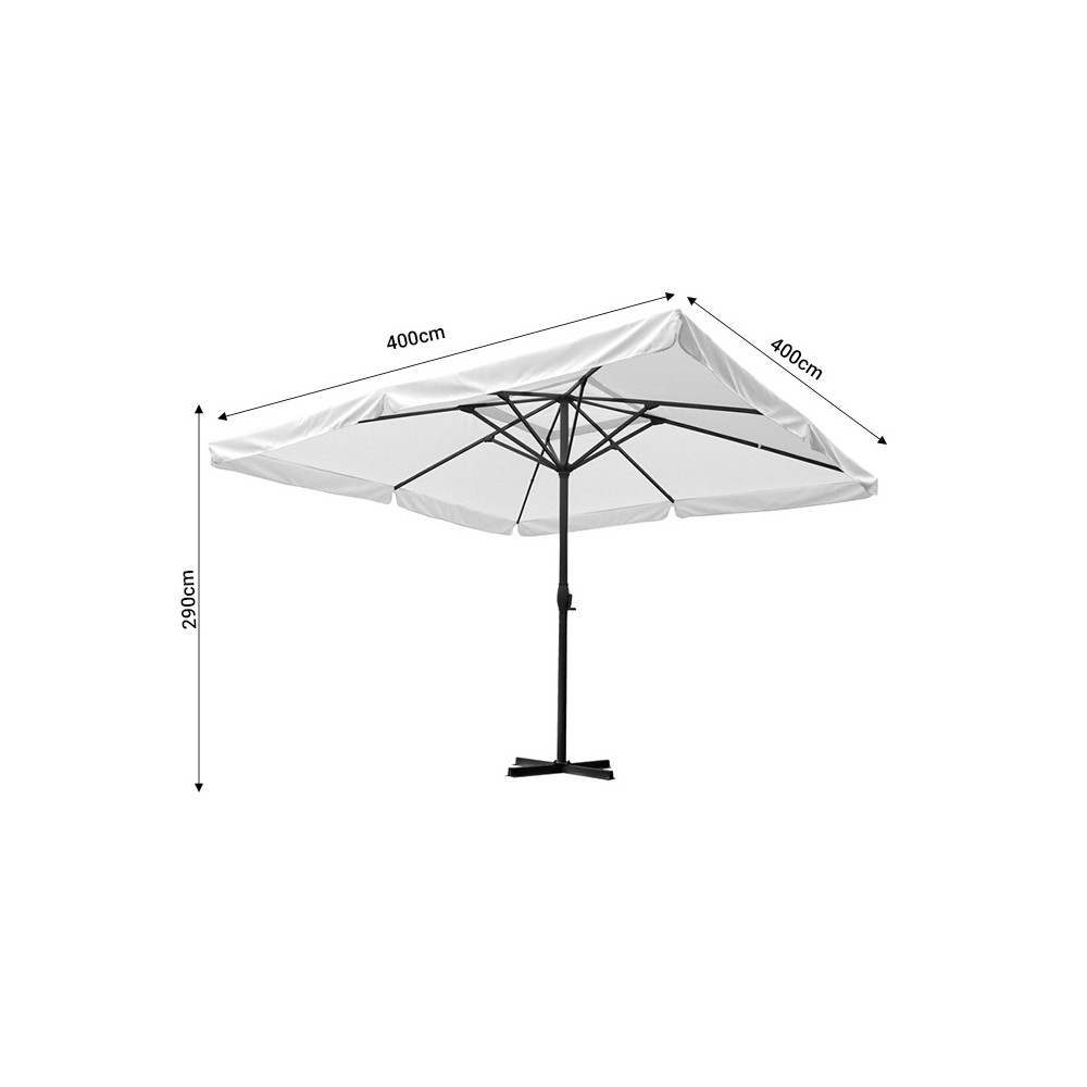 Parasol professionnel  monobloc maille aluminium-tissu beige 4x4x2,9m