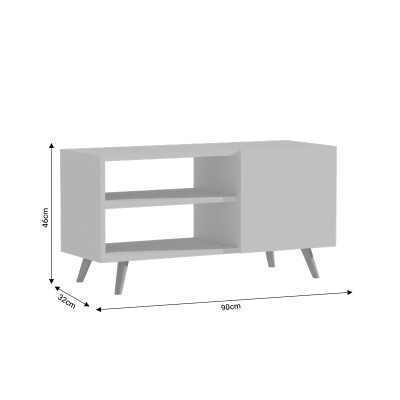 Meuble TV Ellon mélamine sonoma-blanc 120x40x41 cm
