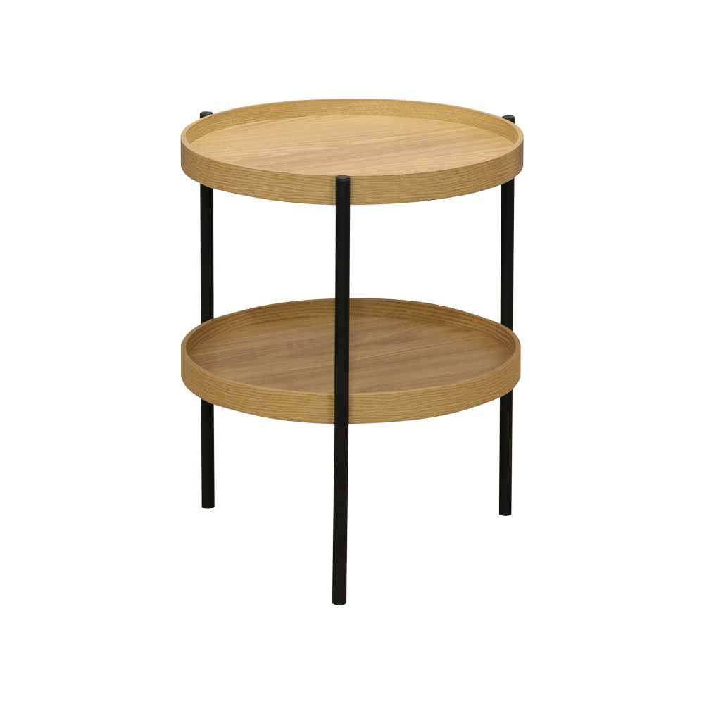 Table d'appoint Portogie mdf naturel-métal noir D40x50cm Table d'appoint Portogie mdf naturel-métal noir D40x50cm