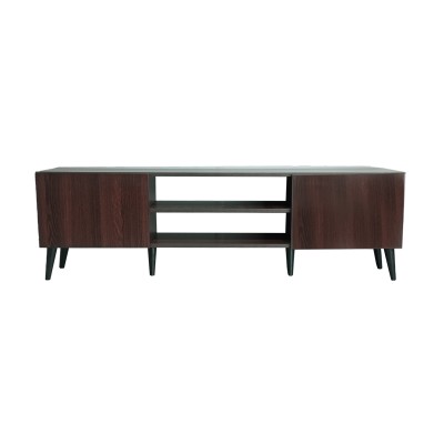 Meuble TV Icarus mélaminé noyer-wengé 150x32x46 cm