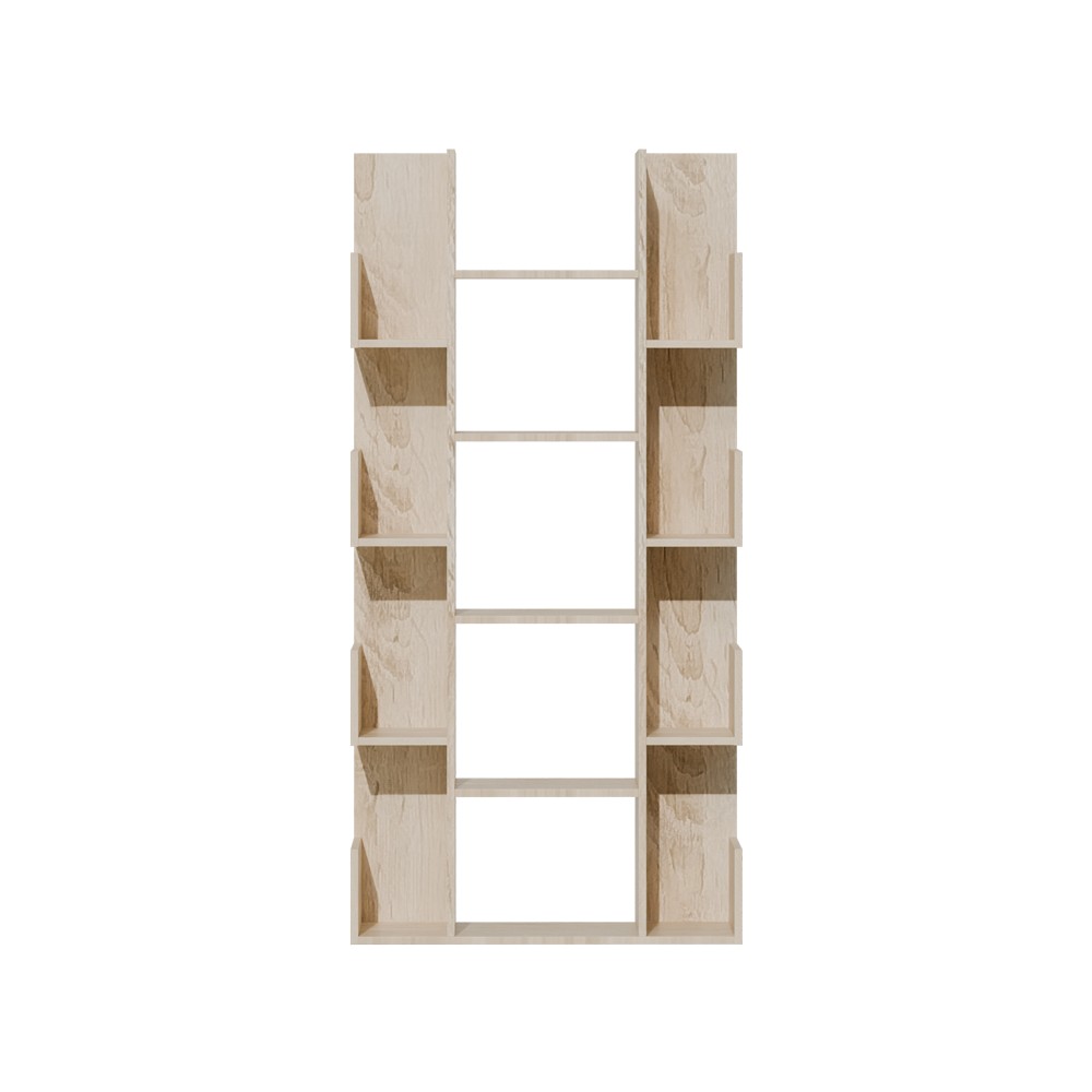 Bibliothèque Charles en bois mélamine chêne 90x31x182,5cm