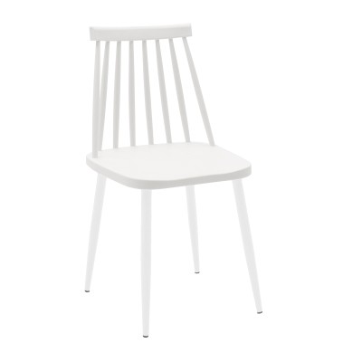 Chaise Aurora blanc pied blanc 42x46x79 cm