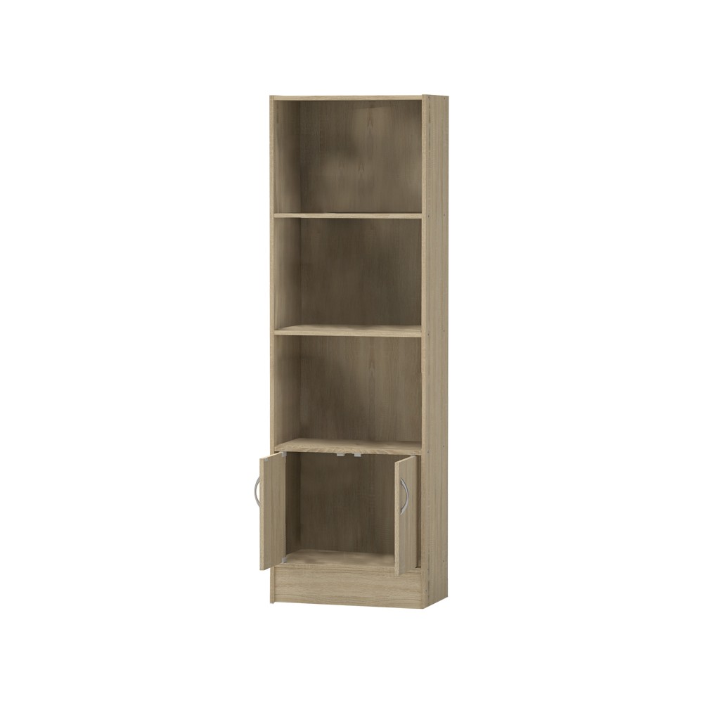Bibliothèque Negan sonoma mélamine 57x33x180 cm