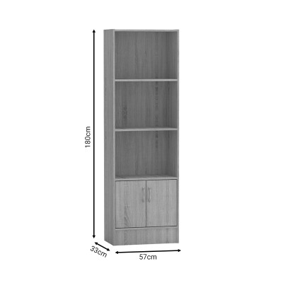 Bibliothèque Negan sonoma mélamine 57x33x180 cm