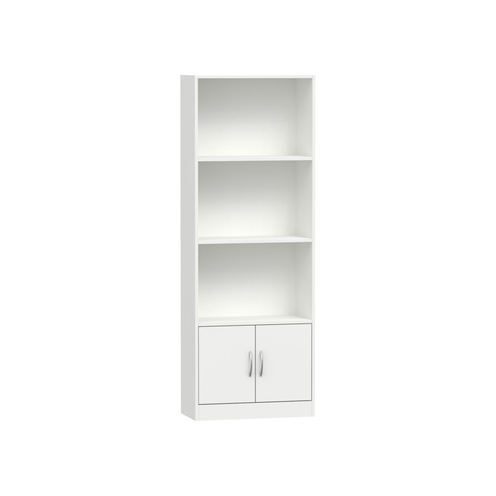 Bibliothèque bois mélaminé blanc 60x29x166 cm